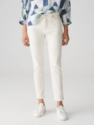 OPUS Dżinsy "Elma" - Slim fit - w kolorze białym rozmiar: 40/L28. Białe jeansy damskie Opus, z podwyższonym stanem. Za 173.99 zł.