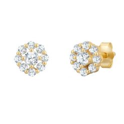 Glanzstücke München Kolczyki z Srebro wysokiej próby w Żółte złoto 1 ct Damski. Żółte kolczyki damskie Glanzstücke München, z cyrkonią, pozłacane, na sztyftcie. Za 199.99 zł.