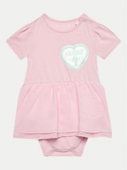Guess Body dziecięce S4GG09 K6YW0 Różowy Regular Fit. Czerwone body niemowlęce Guess, z aplikacjami, z bawełny, bez ramiączek. Za 189.99 zł.