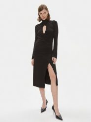 Pinko Sukienka koktajlowa Alpha 102367 A1DE Czarny Slim Fit. Czarne sukienki damskie Pinko, xs, bez wzorów, z wiskozy, wizytowe, bez kołnierzyka, bez ramiączek. Za 719.99 zł.