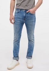 MUSTANG Frisco Skinny Męskie Spodnie Jeansowe Denim Blue 1014243 5000 403. Niebieskie spodnie materiałowe męskie Mustang, bez wzorów, z denimu. Za 219.99 zł.