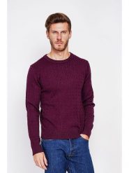 C& Jo Sweter w kolorze bordowym rozmiar: 52. Różowe swetry męskie C& Jo, bez wzorów, ze splotem, bez kołnierzyka. Za 147.91 zł.