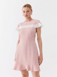 Red Valentino Sukienka codzienna 2R3VAGS50W7 Różowy Regular Fit. Czerwone sukienki damskie Red Valentino, na co dzień, bez wzorów, z wiskozy, bez kołnierzyka, bez ramiączek, proste. Za 2,279.00 zł.