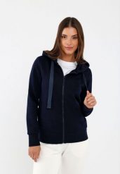 Bluza z kapturem B-LAILA. Niebieskie bluzy sportowe damskie Volcano, m, z bawełny. Za 159.99 zł.