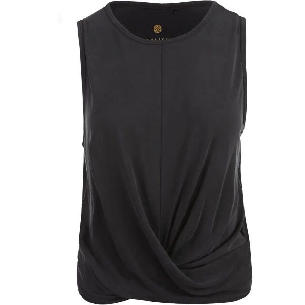 Damski tank top Athlecia Diamy Cropped. Czarne topy sportowe damskie Endurance, uniwersalny, bez wzorów, z materiału, bez ramiączek. Za 126.00 zł.