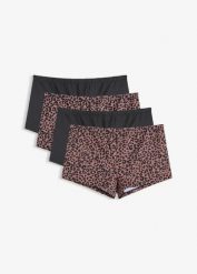 Bokserki damskie z gładkiej mikrofibry (4 pary). Czarne bokserki i panty damskie bonprix, bez wzorów, z mikrofibry. Za 39.99 zł.