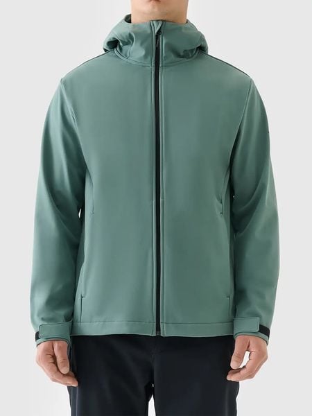 4F Kurtka softshellowa w kolorze zielonym rozmiar: L. Zielone kurtki outdoor męskie 4f, l, bez wzorów, z materiału, bez kaptura. Za 187.07 zł.