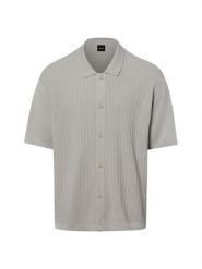 BOSS Orange koszula z dzianiny z krótkim rękawem i domieszką lnu Mężczyźni Bawełna beżowy|szary, XXL. Brązowe koszule męskie Boss Orange, m, bez wzorów, z bawełny, bez kołnierzyka, bez ramiączek. Za 429.95 zł.