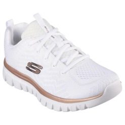 Buty sportowe damskie Skechers Graceful-Get. Białe buty sportowe na co dzień damskie Skechers, bez wzorów. Za 199.00 zł.
