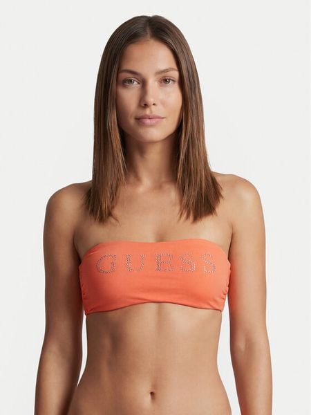 Guess Góra od bikini E6GJ45 KF442 Pomarańczowy. Brązowe bikini damskie Guess, z aplikacjami. Za 239.99 zł.