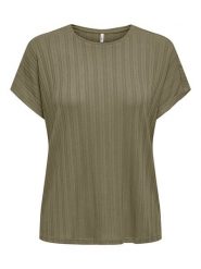 ONLY Koszulka w kolorze khaki rozmiar: L. Brązowe bluzki damskie Only, l, bez wzorów, bez kołnierzyka, bez ramiączek. Za 69.91 zł.