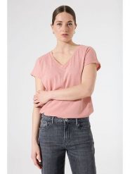 Garcia Koszulka w kolorze jasnoróżowym rozmiar: M. Różowe bluzki damskie Garcia, m, bez wzorów, z bawełny, bez kołnierzyka. Za 78.99 zł.