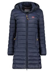 Geographical Norway Płaszcz pikowany "Atikolor" w kolorze granatowym rozmiar: M. Niebieskie płaszcze damskie Geographical Norway, m, bez wzorów. Za 205.45 zł.