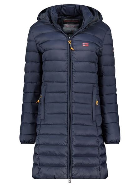 Geographical Norway Płaszcz pikowany "Atikolor" w kolorze granatowym rozmiar: S. Niebieskie płaszcze damskie Geographical Norway, s, bez wzorów. Za 192.33 zł.