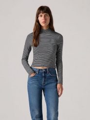 Levi's Koszulka w kolorze granatowo-białym rozmiar: M. Niebieskie bluzki damskie Levi's, m, bez wzorów, bez kołnierzyka. Za 100.52 zł.