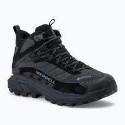 Buty turystyczne męskie Merrell Moab Speed 2 Mid GTX. Czarne buty trekkingowe męskie MERRELL, bez zapięcia, trekkingowe. Za 659.99 zł.