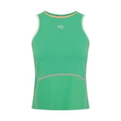 Damski tank top Kari Traa Linnea. Zielone topy damskie Kari Traa, bez wzorów, bez kołnierzyka. Za 270.00 zł.