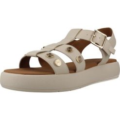 Sandały GEOX D CAMALEI Beżowy. Brązowe sandały damskie Geox, bez wzorów, z syntetyku, bez obcasa. Za 322.99 zł.