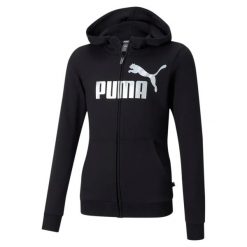 Dziewczęca bluza z kapturem Puma ESS+ Logo Full-Zip TR G. Czarne bluzy z kapturem damskie Puma. Za 199.00 zł.