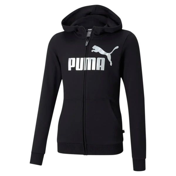 Dziewczęca bluza z kapturem Puma ESS+ Logo Full-Zip TR G. Czarne bluzy z kapturem damskie Puma. Za 199.00 zł.