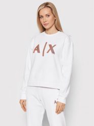 Armani Exchange Bluza 3LYM79 YJ9UZ 1100 Biały Regular Fit. Białe bluzy bez kaptura damskie Armani Exchange, xs, z bawełny. Za 539.99 zł.
