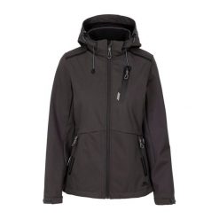 Kurtka Soft Shell Damska Neman TP75. Szare kurtki damskie Trespass, s, bez wzorów, z softshellu, bez kaptura. Za 275.99 zł.