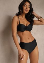 Czarne Bikini Figi i Usztywniany Biustonosz z Marszczeniem Vintelle. Czarne bikini damskie Renee, bez wzorów. Za 79.99 zł.