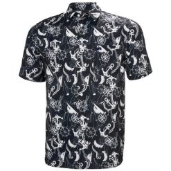 Koszula Helly Hansen Fjord Qd Ss 2.0. Niebieskie koszule męskie Helly Hansen, m, bez wzorów, bez kołnierzyka, bez ramiączek. Za 323.00 zł.