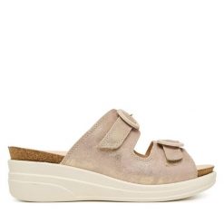 Klapki Ara. Brązowe klapki damskie Ara, bez wzorów, bez obcasa. Za 489.99 zł.