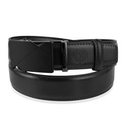 Czarny skórzany pasek męski ELITE BETLEWSKI® czarny 115-cm. Czarne paski męskie bez wzorów. Za 61.50 zł.