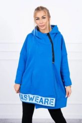 Bluza ocieplana z suwakiem chabrowa. Niebieskie bluzy z kapturem damskie KESI, l, z bawełny. Za 278.10 zł.