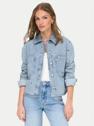 ONLY Koszula jeansowa Cassie 15349520 Niebieski Oversize. Niebieskie koszule damskie Only, m, bez wzorów, z bawełny, bez kołnierzyka, bez ramiączek. Za 219.99 zł.