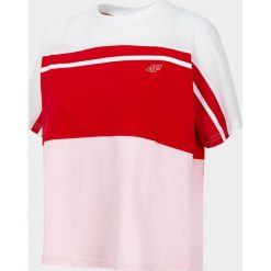 T-Shirt damski TSD413 - czerwony. Czerwone t-shirty damskie 4f, bez wzorów, z bawełny, bez kołnierzyka. W wyprzedaży za 29.99 zł.
