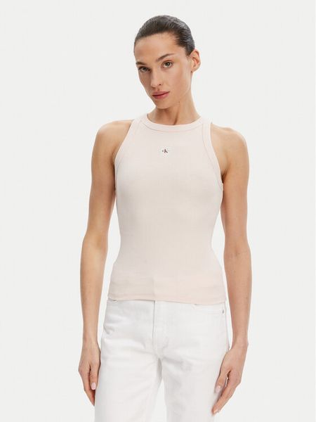 Calvin Klein Jeans Top J20J225302 Różowy Slim Fit. Czerwone topy damskie Calvin Klein Jeans, xxs, bez wzorów, z bawełny, bez kołnierzyka. Za 89.99 zł.