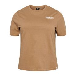 Koszulka damska Plus Hummel Legacy. Brązowe bluzki damskie HUMMEL, bez kołnierzyka, bez ramiączek. Za 136.50 zł.