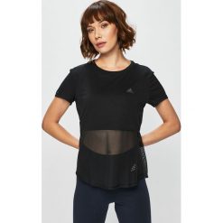 Adidas Performance - Top. Czarne topy damskie adidas Performance, l, bez wzorów, z dzianiny, bez kołnierzyka. W wyprzedaży za 99.90 zł.