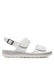 Caprice Sandały 9-28153-42 Biały. Białe sandały damskie Caprice, bez wzorów, bez obcasa, na płaskiej podeszwie. Za 269.99 zł.