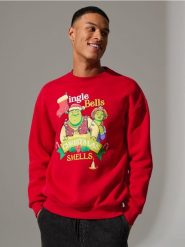 Bluza świąteczna Shrek - koralowy. Pomarańczowe bluzy bez kaptura męskie Sinsay, l. Za 59.99 zł.