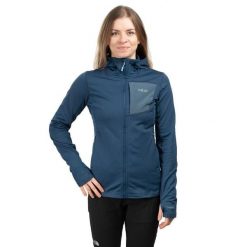 Bluza z kapturem damska Rab Superflux Hoody. Niebieskie bluzy z kapturem damskie RAB. Za 366.99 zł.