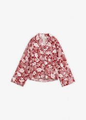 Letnia bluzka z mieszanki wiskozy. Czerwone bluzki damskie bonprix, bez wzorów, z wiskozy, bez kołnierzyka, bez ramiączek. Za 109.99 zł.