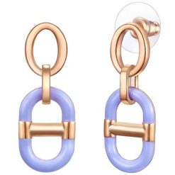 Lulu & Jane Kolczyki Stop metali Różowy złoty 1 ct Damski. Czerwone kolczyki damskie Lulu & Jane, pozłacane. Za 109.99 zł.