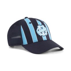 Czapka typu trucker Olympique Marsylia KING PUMA. Niebieskie czapki męskie Puma, na jesień, bez wzorów, klasyczne. Za 129.00 zł.
