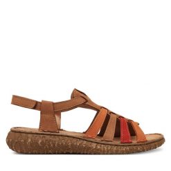 Sandały Josef Seibel. Zielone sandały damskie Josef Seibel, bez wzorów, bez obcasa, na płaskiej podeszwie. Za 239.99 zł.