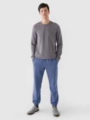4F Spodnie dresowe joggery męskie - niebieskie M. Niebieskie spodnie dresowe męskie 4f, bez wzorów, z bawełny. Za 149.99 zł.