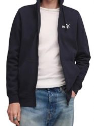 Bluza na co dzień Męska PumaKaptur Zasuwana Bawełniana Sportowa Ciepła. Niebieskie bluzy sportowe męskie Puma, bez wzorów, z bawełny, klasyczne, bez kołnierzyka, bez ramiączek. Za 219.00 zł.