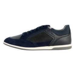Buty GEOX U RENAN Niebieski. Niebieskie buty trekkingowe męskie Geox, z materiału, bez zapięcia, do biegania. Za 265.99 zł.