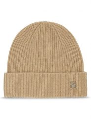 Tommy Hilfiger Czapka Cashmere Chic Beanie AW0AW15321 Beżowy. Brązowe czapki zimowe damskie Tommy Hilfiger, z materiału. Za 379.99 zł.