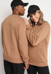Brązowa Bluza z Polarem na Podszewce Metinna. Brązowe bluzy bez kaptura męskie Born2be, l, z dzianiny. Za 34.99 zł.