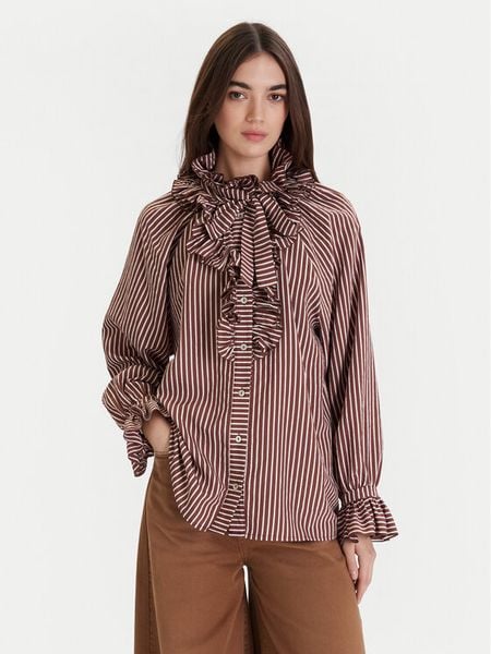 ViCOLO Koszula TF0287 Brązowy Regular Fit. Brązowe koszule damskie ViCOLO, l, bez wzorów, z wiskozy, bez kołnierzyka, bez ramiączek. Za 389.99 zł.