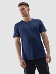 4F Koszulka sportowa w kolorze granatowym rozmiar: 3XL. Niebieskie t-shirty sportowe męskie 4f, xl, z materiału, bez ramiączek, outdoorowe. Za 48.95 zł.